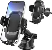 Car Phone Holder, Air Vent & Windshield Cradle, 360 Degree Rotation, Universal Phone Holder for Car 15 Pro Max 14 13 XR XS Samsung and More