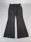 Spanx Pants Womens Large Faux Suede Flare Black NEW