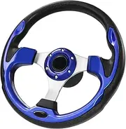 12.5inch Boat Steering Wheel, 3/4 Inch Axle Marine Steering Wheel Adapter, Anti-Slip Carbon Fiber Steering Wheel for Boats, Yachts, Pontoon Boats (Blue)…