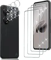 Screen Protector Compatible with ASUS Zenfone 10 for Tempered Glass, Pack of 3 9H Hardness Screen Protector, 3 Pieces Camera Tempered Film, Anti-Bubble, Anti-Scratch, Ultra HD Screen Protector Tempered Glass