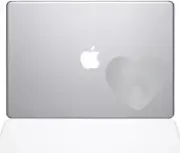 The Decal Guru Heart Akita MacBook Decal Vinyl Sticker - 13" MacBook Pro -Silver
