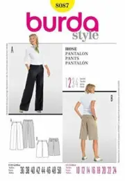 Burda Sewing Pattern 8087 Misses Trouser Pants Size 10-24 Euro 36-50
