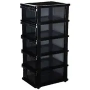 J.Burrows 5 Drawer Storage Tower on Wheels Black