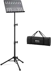 70 in Vekkia Sheet Music Stand-Metal Professional Portable Perforated Music Stand with Carrying Bag,Folding Adjustable Music Holder,Super Sturdy suitable for Instrumental Performance & Band & Travel
