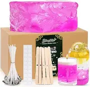 Clear Wax for Candle Making-DIY Aromatherapy Candle Making Gel raw Materials, can add Dried Flowers/Fragrance, smokeless Safe Candle Materials, Birthday Christmas Gift Decoration (Rose)