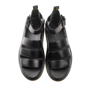 Dr.Martens 馬汀 CLARISSA II 四條真皮寬帶羅馬涼鞋 黑色 夏季馬丁休閒魚口涼鞋 女24477001