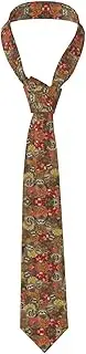 [CADREWY] Funny Sloths Print Soft Men Necktie Classic Tie For Weddings And Special Occasions Ties Business, Black, One Size, Black, One Size