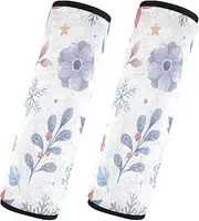 Car Seat Belt Covers 2 Pcs Soft Unique Car Safety Seat Belt Strap Shoulder Pad Camera Bag Strap Cover Car Accessories for Adults Youth Kids M Winter Snow Leaves