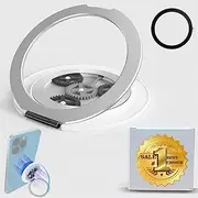 Upgraded Magnetic Phone Ring Holder for MagSafe – Secure Grip, 360° Rotating Stand, Finger Ring & Kickstand. Strong Two-Sided Magnet Compatible with iPhone 16 Pro Max, 15, 14, 13, 12