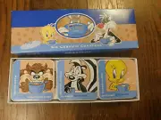 Looney Tunes Vtg New 1997 Ceramic Drink Coasters Tweety Taz Pepe Le Pew Set Of 6
