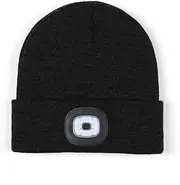[Longcanhui] Unisex LED Beanie with Light, USB Rechargeable Hands Free LED Headlamp Hat, Knitted Night Light Beanie Cap Flashlight Hat