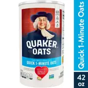 Quaker Oatmeal 42 Oz Quick 1 Minute Oats Natural Whole Grain Healthy Breakfast