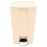 Rubbermaid Commercial Step-On Receptacle w/Wheels, Rectangular, Polyethylene, 23