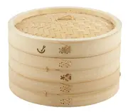 Davis & Waddell 2 Tier Bamboo Steamer Basket Dumpling Asian Food Steamer 26x16cm