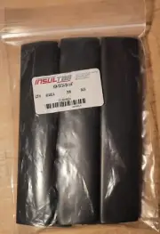 INSULTAB HSN-100 3/4" I.D. Black 6" Long (x 5 pieces) Heat Shrink Tubing