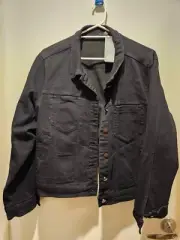 Autograph Denim Turn Up Jacket Black Size 24 NWT