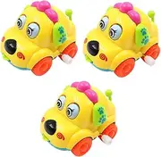 Kisangel 3 Pcs Creative Wind Up Dog Car for Battery Clockwork Playthings Safe Material Smooth Edges Engaging Fun Random Color