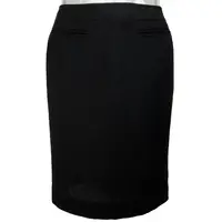 在飛比找有閑購物優惠-日本品牌Anne Klein II黑色亞麻素面短裙 日本製