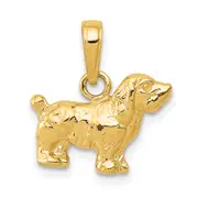 14K Yellow Gold Cocker Spaniel Dog Pendant