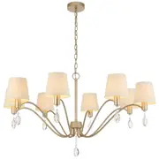 Malvern Chandelier 8 Lights Crystal Vintage Silver Pendant Modern Ceiling Telbix Lighting
