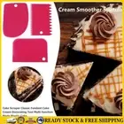 3pcs Cake Scraper Fondant Decor Tool Blade Cream Smoother Spatula(Rose Red .