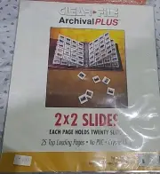 Clear File Archival Plus 35mm Slides Storage 25 Pages Acid Free No PVC 20 per pg