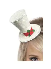 White Christmas Top Hat Headband