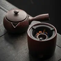 在飛比找樂天市場購物網優惠-煮茶爐 碳烤爐 燒水爐 側把煮茶壺 爐 陶壺 烤茶燒水茶壺 