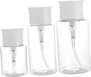 EPIGEIST 3Pcs Transparent Sub Bottles Liquid Dispenser Press Bottle Design for Travel Lotion Shampoo and Face with Tight Seal for Leak Convenience