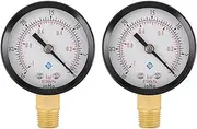 2X Pressure Gauge - 0 - -30InHg 0 - -1 Bar Mini Dial Air Pressure Gauge Barometer Meters Vacuum Gauge Black