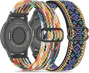 Wizvv 18 mm 20 mm 22 mm Braided Loop & Elastic Nylon Wristband, Compatible with Garmin Venu 2S/Vivoactive 4S/Venu 3S, Garmin Venu/Venu Sq/Forerunner 55/Vivoactive 5, Garmin Venu 2/3/Vivoactive 4