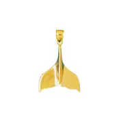 14K Gold Whale Tail Fluke Charm