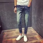 售完37韓版個性刷色抓破修身窄管丹寧牛仔褲(ABM9058)