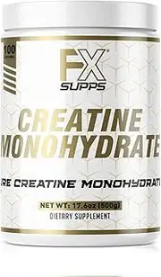FX Supps Creatine Monohydrate Powder | Unflavored Micronized Creatine Powder | Fast-Absorbing and Keto-Friendly Micronized Creatine Monohydrate | Creatine Monohydrate Powder for Muscle Gains and Recovery