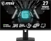 MSI G274QPX 27 Inch WQHD Gaming Monitor - 2560 x 1440 Rapid IPS Panel, 240 Hz / 1ms GtG, 98% DCI-P3 Colour Gamut, HDR 400, Type-C PD 65W, G-SYNC Compatible - DP 1.4a, HDMI 2.0b CEC
