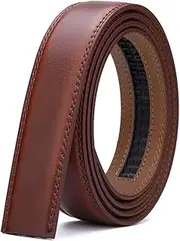 Nelbons Men's Leather Ratchet Belt Strap Only 30mm,Leather Belt without Buckle,replacement belt… (B2-brown, UP TO Waist:44'')