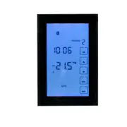 Radiant GTSB-DUAL-V Glass Fronted Dual Purpose Thermostat & Timer Switch - Vertical - Black