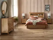 Clovelly Feature 4 Piece Bedroom Suite - Queen / Light Oak