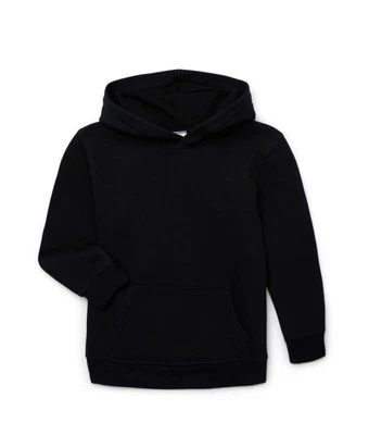 Wonder Nation Boy's Black Long Sleeve Fleece Hoodie Kangaroo Pocket Size XL New