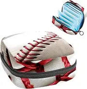 Period Bag,Sanitary Napkin Storage Bag,Baseball Line Texture,Tampon Bag for Purse