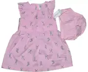 1S NWT 18M 12-18M CARTER'S Woven Bunny Rabbit Tank Top Dress Bloomers Outfit Set