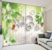 Transparent Flowers 3D Curtain Blockout Photo Printing Curtains Drape Fabric