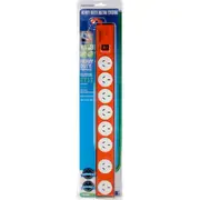 Jackson PT8888 8-Way Outlet Metal Powerboard w/1.2m Cord Surge Protection Orange