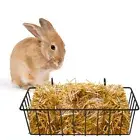 2 Pcs Rabbit Feeder Rack Grass Frame Wrought Iron Slow Feeder Hay Bag