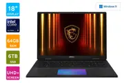MSI Titan 18 HX AI A2XWIG 18" UHD+ Intel Ultra 9 RTX 5080 Laptop - 64GB, 6TB
