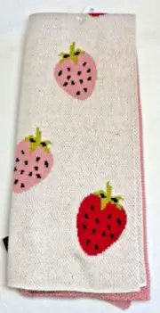 Christian Siriano KITCHEN TOWELS (3) 16 X 26 Strawberry 100% COTTON NIP