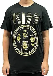 Rock Off KISS 'Band Circle' (Black) T-Shirt