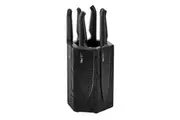 Furi Pro Jet Black Magnetic Hexagonal 7 Piece Knife Block Set 7pc