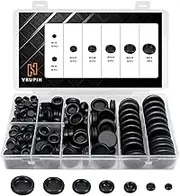 188 Pieces Closed Rubber Grommet Firewall Solid Closed Hole Plug Assortment Kit for Wire Electrical Appliance Plumbing (7 Sizes)