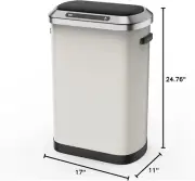 50 Liter/13 Gallon Kitchen Trash Can,Automatic Rectangular Stainless Steel Garba